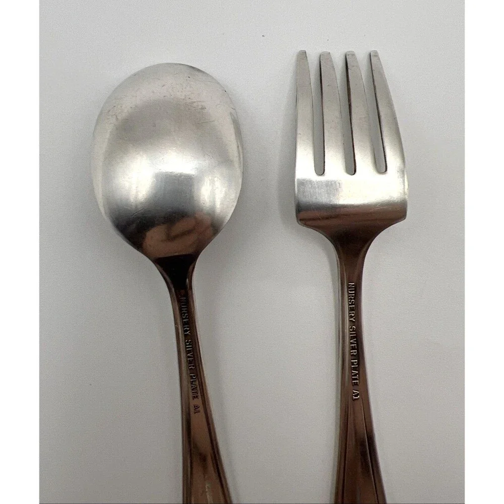 Vintage Nursery Silver Plate A1 2-pc Set